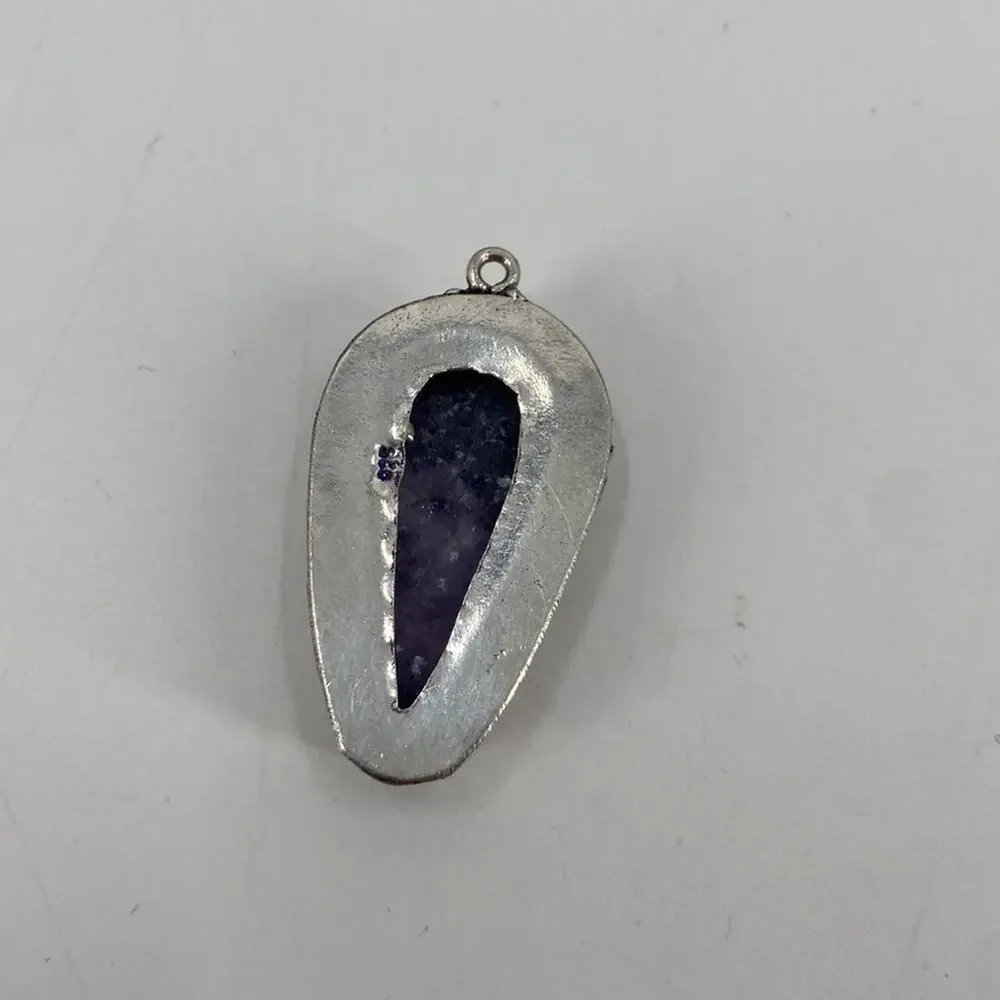 Amethyst sterling silver pendant